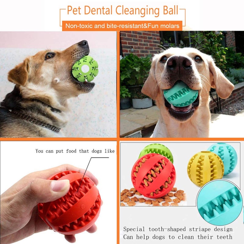 Sunglow 2 Pack Dog Toy Ball - Nontoxic Bite Resistant Teething Toys for Small/Medium/Large Dog and Puppy Cat, Dog Pet Food Treat Feeder Chew Tooth Cleaning Exercise Game IQ Training - Image 4